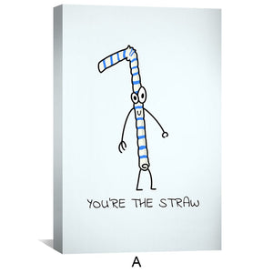 Straw to Berry Love Canvas Art Clock Canvas