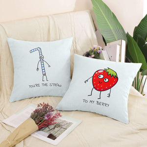 Straw to My Berry Cushion Cushion Clock Canvas