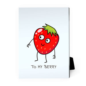 Straw to My Berry Desktop Canvas Desktop Canvas B / 13 x 18cm Clock Canvas