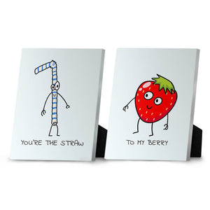 Straw to My Berry Desktop Canvas Desktop Canvas Clock Canvas