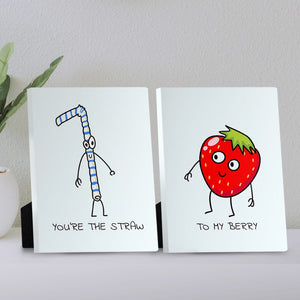 Straw to My Berry Desktop Canvas Desktop Canvas Clock Canvas
