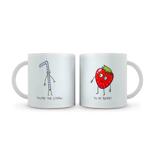 Straw to My Berry Mug Mug Clock Canvas