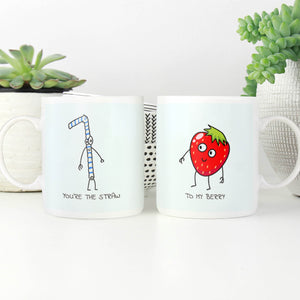Straw to My Berry Mug Mug Clock Canvas