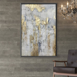 Striking Gold Oil Painting Oil 30 x 45cm / Oil Painting Clock Canvas