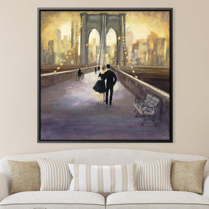 Strolls on the Bridge Canvas Art Clock Canvas