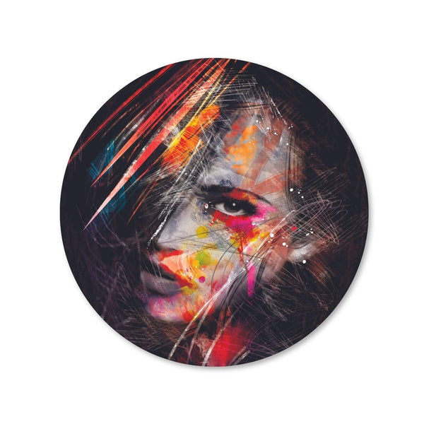 Circular Black Paint Canvas - Circle