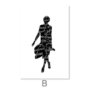 Stylish Fashion Canvas Art B / 30 x 45cm / Unframed Canvas Print Clock Canvas