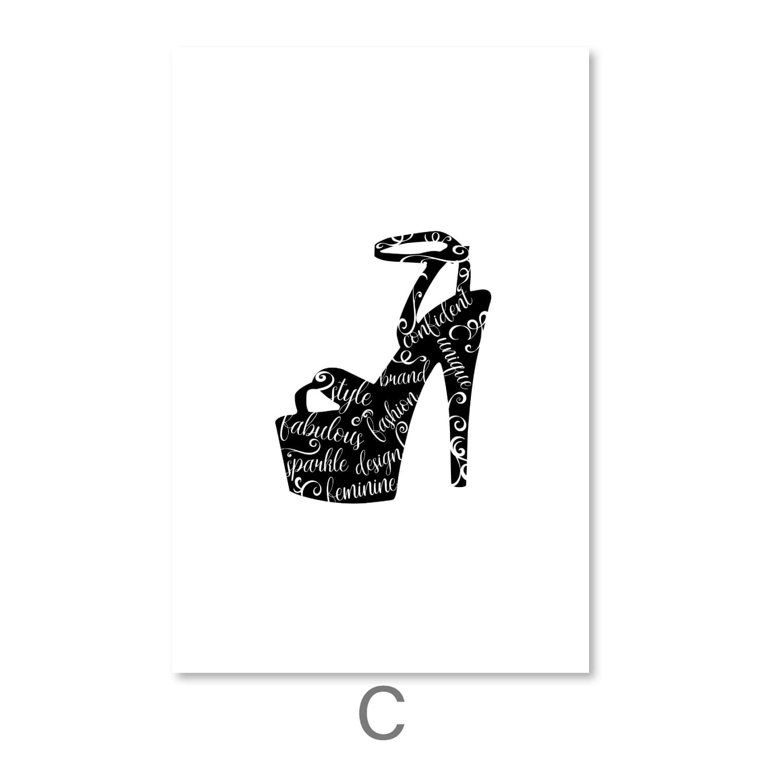 Stylish Fashion Canvas Art C / 30 x 45cm / Unframed Canvas Print Clock Canvas