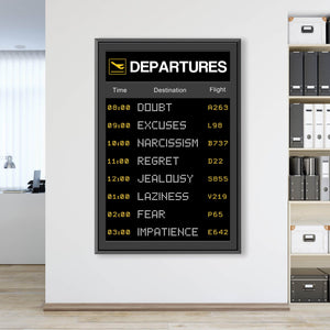Success Departures Clock Canvas