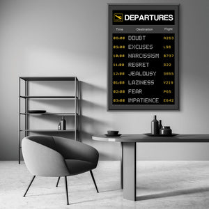 Success Departures Clock Canvas
