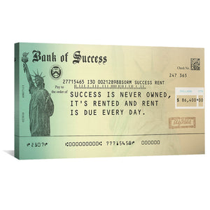Success Rent Clock Canvas