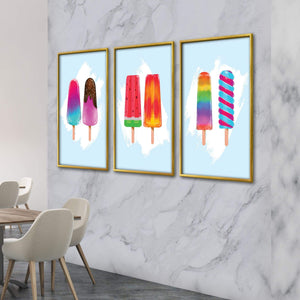 Summer Popsicles Canvas Art Clock Canvas