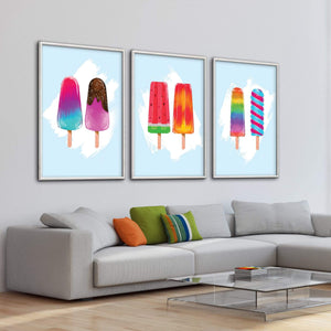 Summer Popsicles Canvas Art Clock Canvas