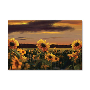 Sunflower Meadow Canvas Art Clock Canvas