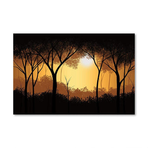 Sunset Forest Canvas Art Clock Canvas