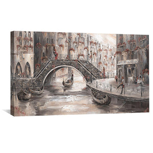 Sunset Glow, Venice Charm Canvas Art Clock Canvas