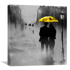 Sunshine In The Rain Canvas Art 30 x 30cm / Unframed Canvas Print Clock Canvas