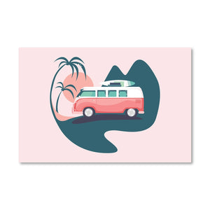 Surf Van Vacation Canvas Art Clock Canvas