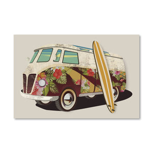 Surf Van Vibin Canvas Art Clock Canvas