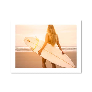 Surfer Girl Print Art Clock Canvas