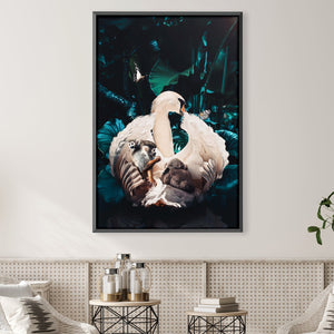 Swan 1 Canvas Art 30 x 45cm / Unframed Canvas Print Clock Canvas