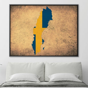 Sweden Canvas Art Clock Canvas