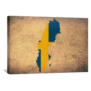 Sweden Canvas Art 45 x 30cm / Unframed Canvas Print Clock Canvas