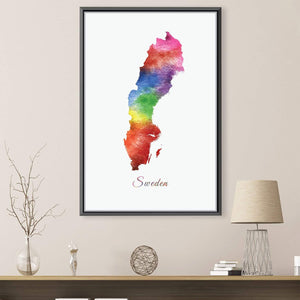 Sweden Rainbow Canvas Art Clock Canvas