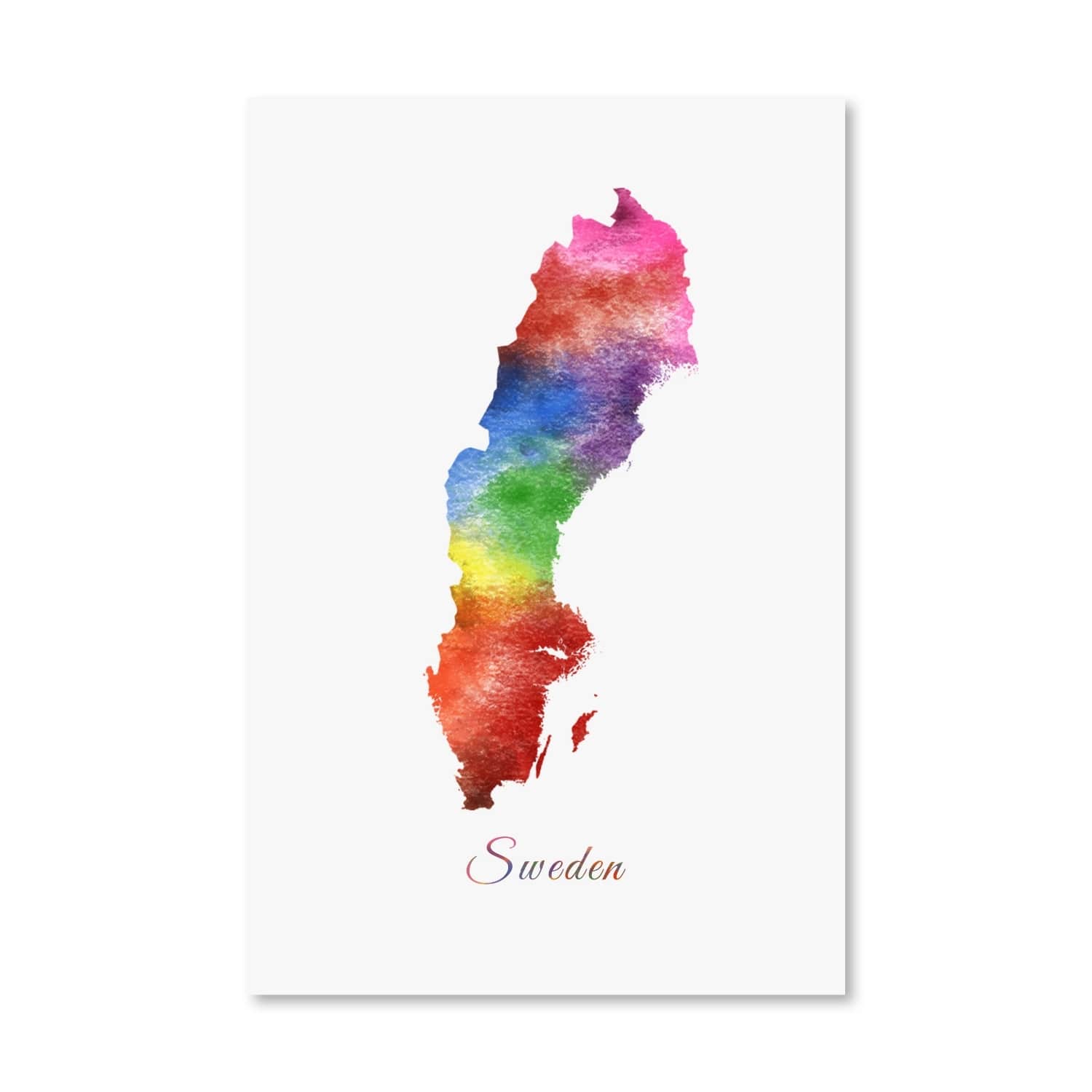 Sweden Rainbow Canvas Art Clock Canvas