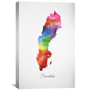 Sweden Rainbow Canvas Art 30 x 45cm / Unframed Canvas Print Clock Canvas