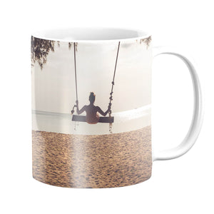 Swinging Beach Mug Mug White Clock Canvas