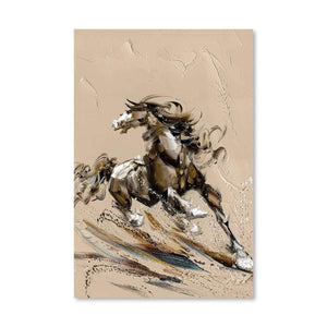 Swirling Stallion Oil Painting Oil Clock Canvas