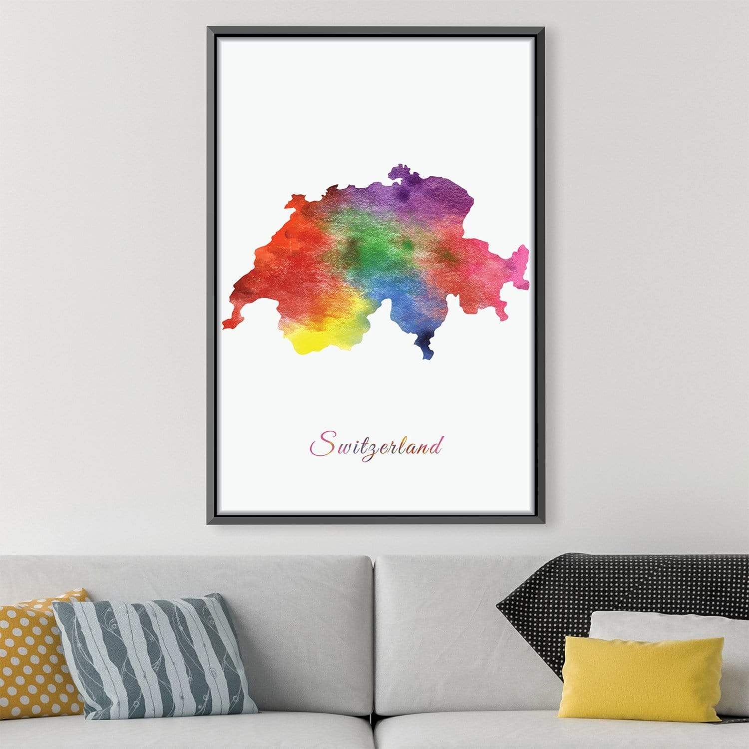 Switzerland Rainbow Canvas Art Clock Canvas