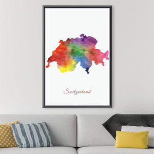 Switzerland Rainbow Canvas Art Clock Canvas