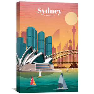 Sydney FNL Canvas - Studio 324 Art 30 x 45cm / Unframed Canvas Print Clock Canvas
