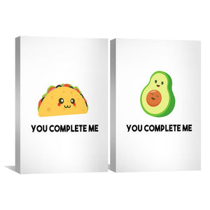 Taco and Avo Canvas Art Clock Canvas