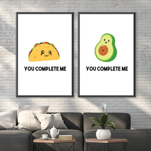 Taco and Avo Canvas Art Clock Canvas