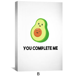 Taco and Avo Canvas Art Clock Canvas