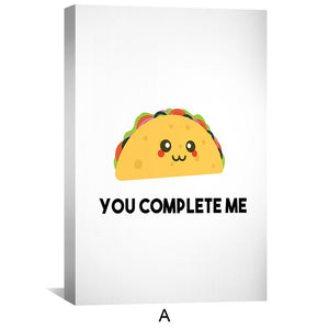 Taco and Avo Canvas Art Clock Canvas