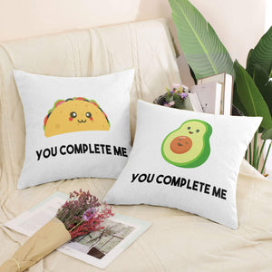 Taco and Avo Cushion Cushion Clock Canvas