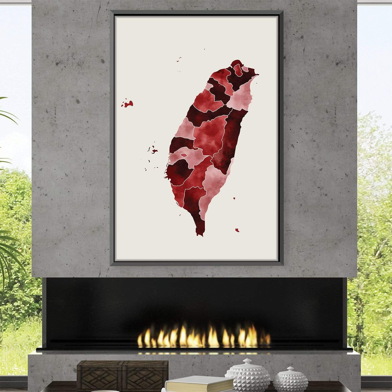 Taiwan Watercolor Canvas Art Clock Canvas