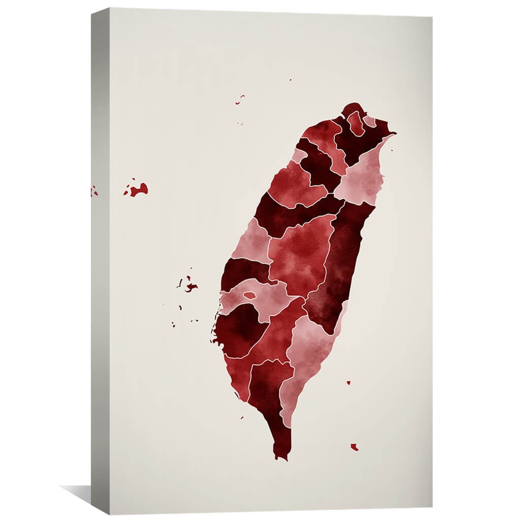 Taiwan Watercolor Canvas Art 30 x 45cm / Unframed Canvas Print Clock Canvas