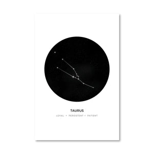 Taurus Traits Canvas Art 40 x 50cm / No Board - Canvas Print Only Clock Canvas