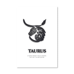 Taurus - White Canvas Art Clock Canvas