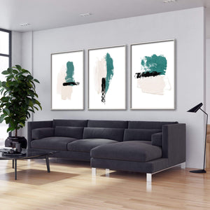 Teal Prestine Canvas Art Clock Canvas