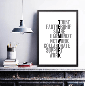 Teamwork Clock Canvas