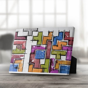 Tetris Sketches Desktop Canvas Desktop Canvas 25 x 20cm Clock Canvas