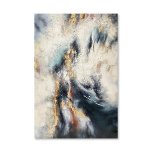 Textured Abstract Oil Painting Oil Clock Canvas