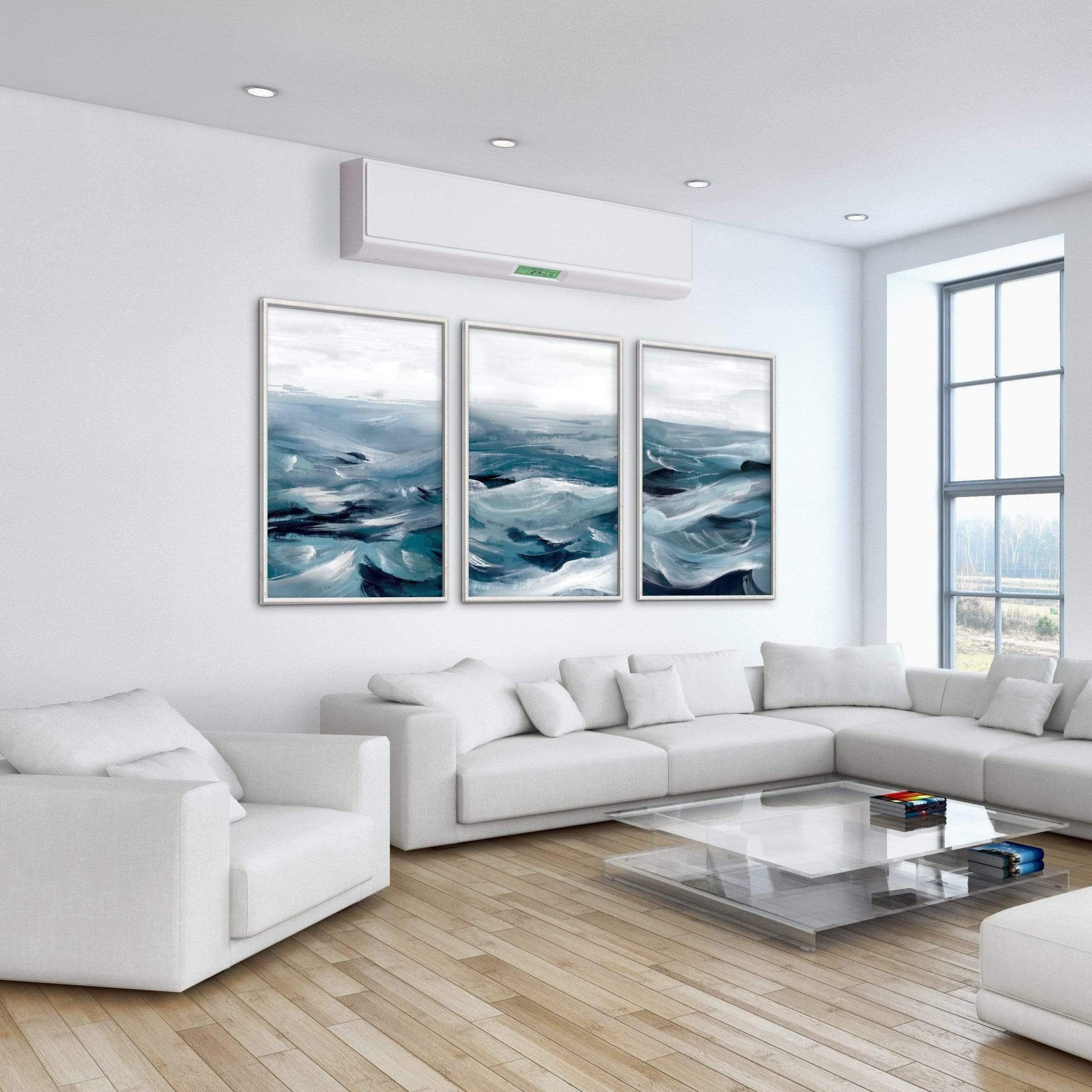 The Brushed Ocean Canvas Art Clock Canvas