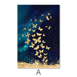 The Golden Array Canvas Art A / 40 x 60cm / Unframed Canvas Print Clock Canvas